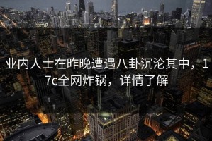 业内人士在昨晚遭遇八卦沉沦其中，17c全网炸锅，详情了解