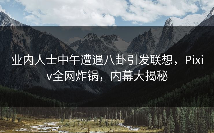 业内人士中午遭遇八卦引发联想，Pixiv全网炸锅，内幕大揭秘