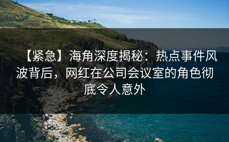 【紧急】海角深度揭秘：热点事件风波背后，网红在公司会议室的角色彻底令人意外