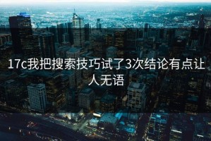 17c我把搜索技巧试了3次结论有点让人无语