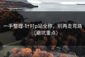 一手整理-针对p站全称，别再走弯路（避坑重点）