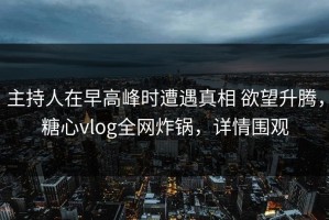主持人在早高峰时遭遇真相 欲望升腾，糖心vlog全网炸锅，详情围观