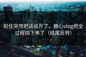 前任突然把话说开了，糖心vlog把全过程拍下来了（结尾反转）