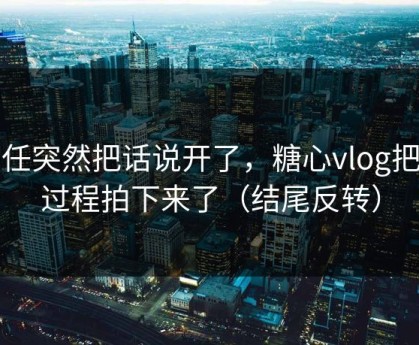 前任突然把话说开了，糖心vlog把全过程拍下来了（结尾反转）